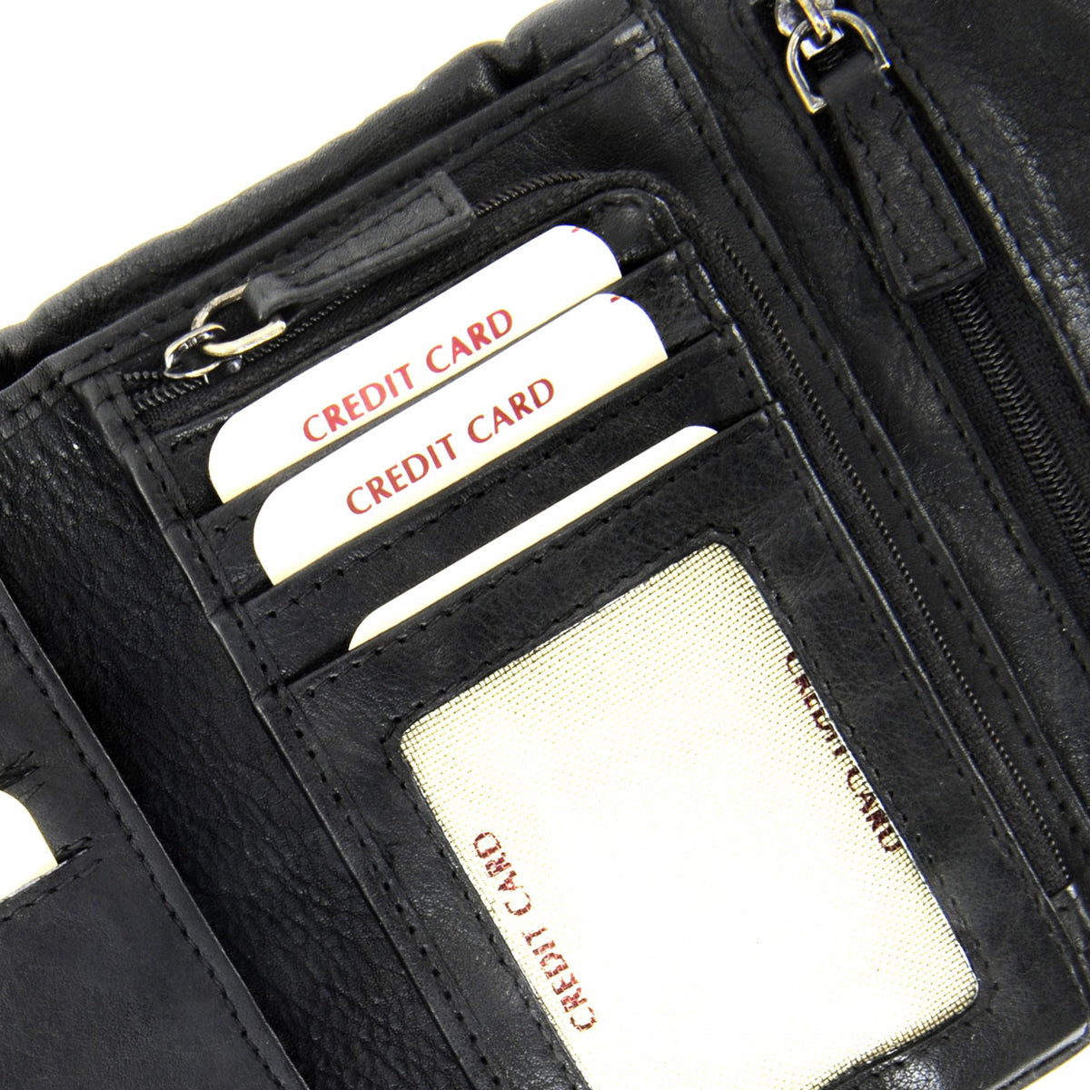 Portefeuille porte-monnaie en cuir tressé ATACAMA Noir