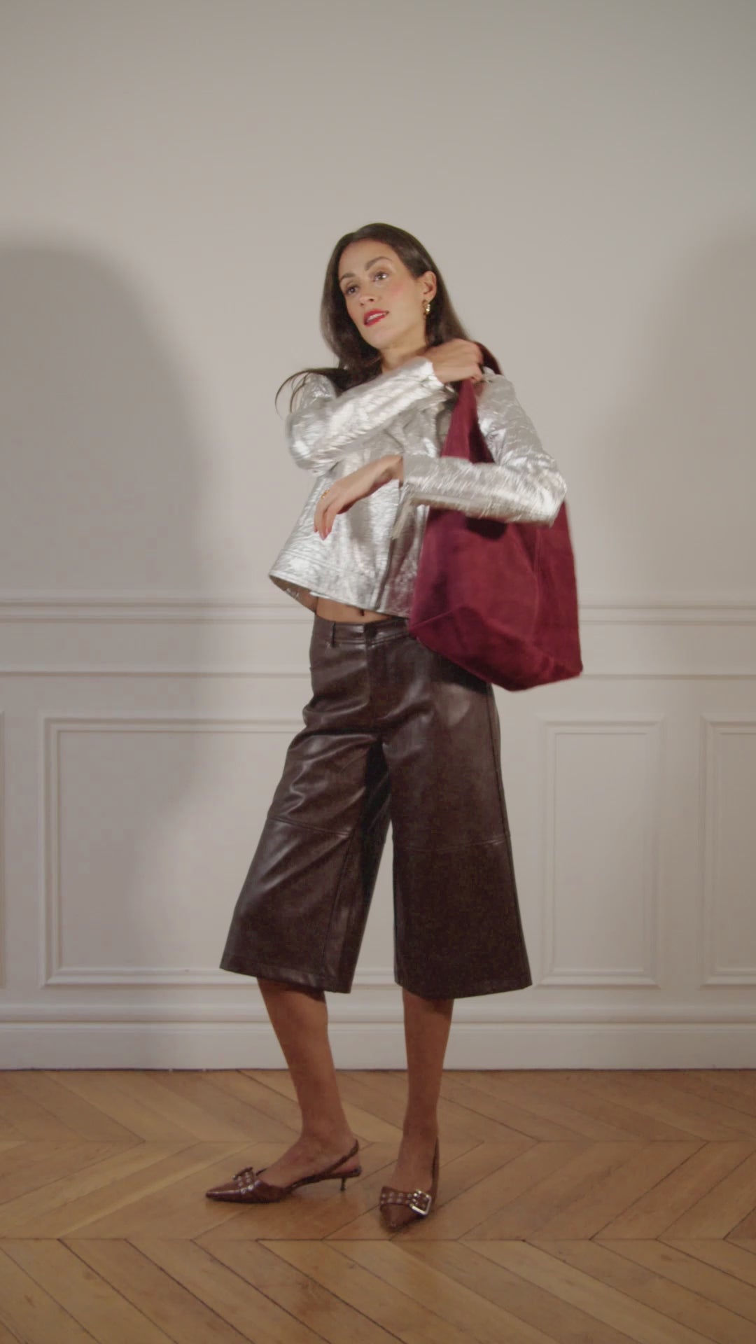 Charger la vidéo : Burgundy Eva handbag