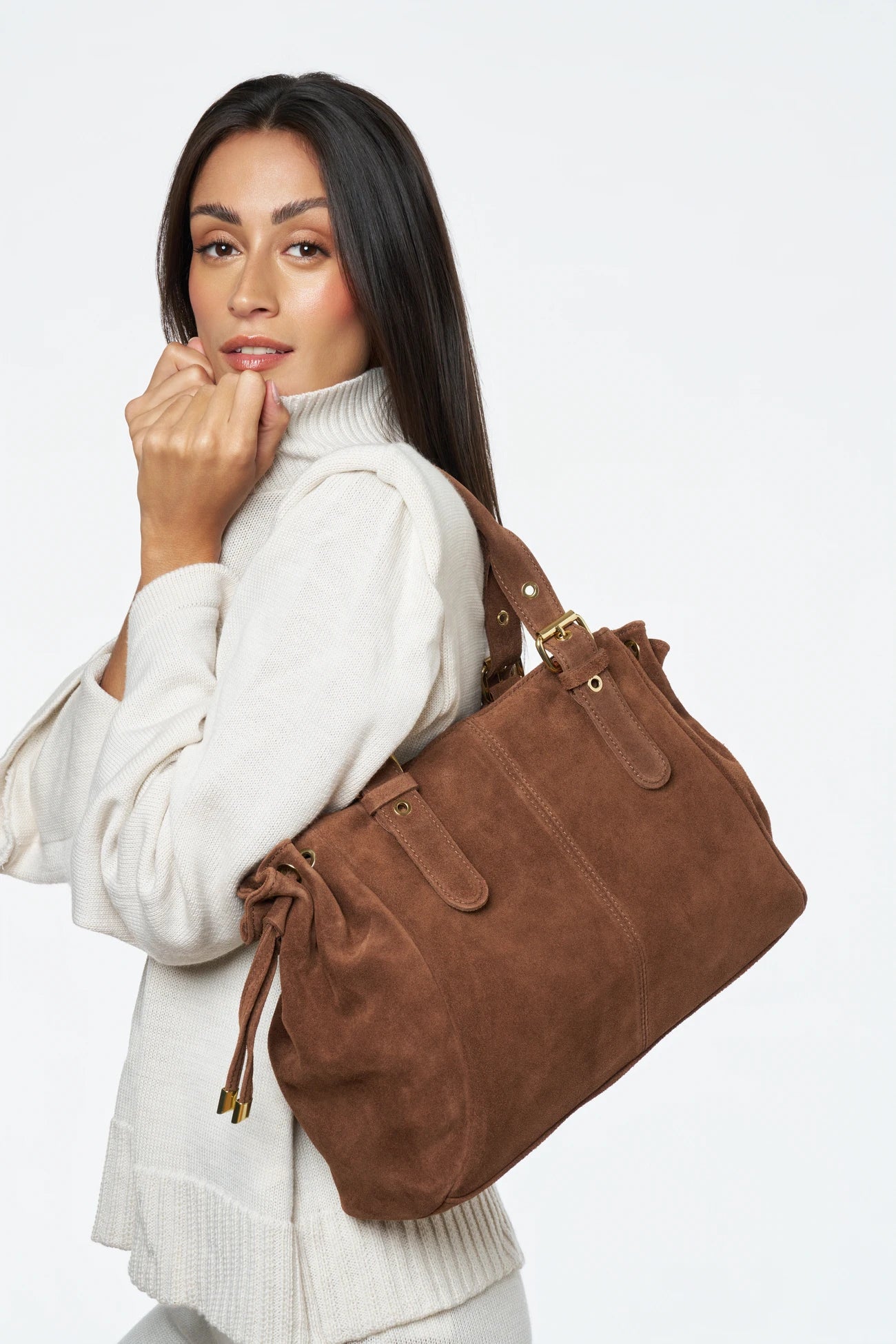 Daim bowling bag PRINCESSE SUEDE XL Camel