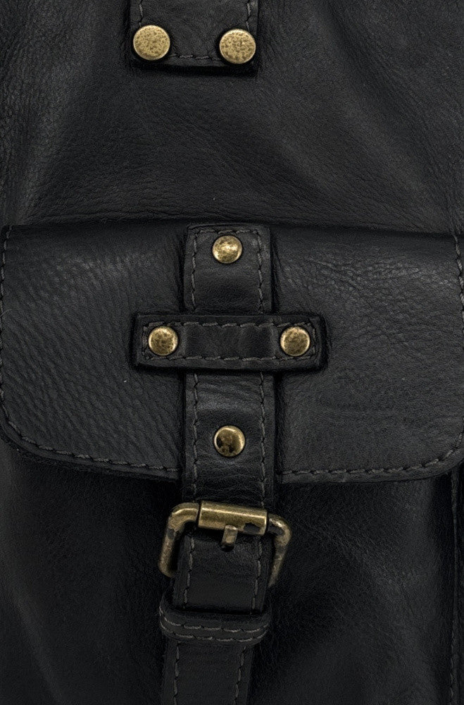 Sac cabas en cuir vintage QUARTET Noir