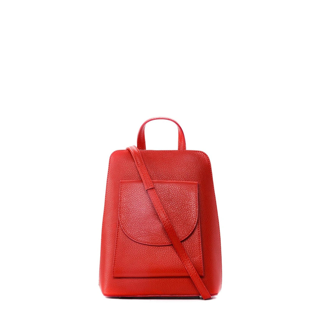 Sac à dos en cuir grainé HAILEY Rouge garance