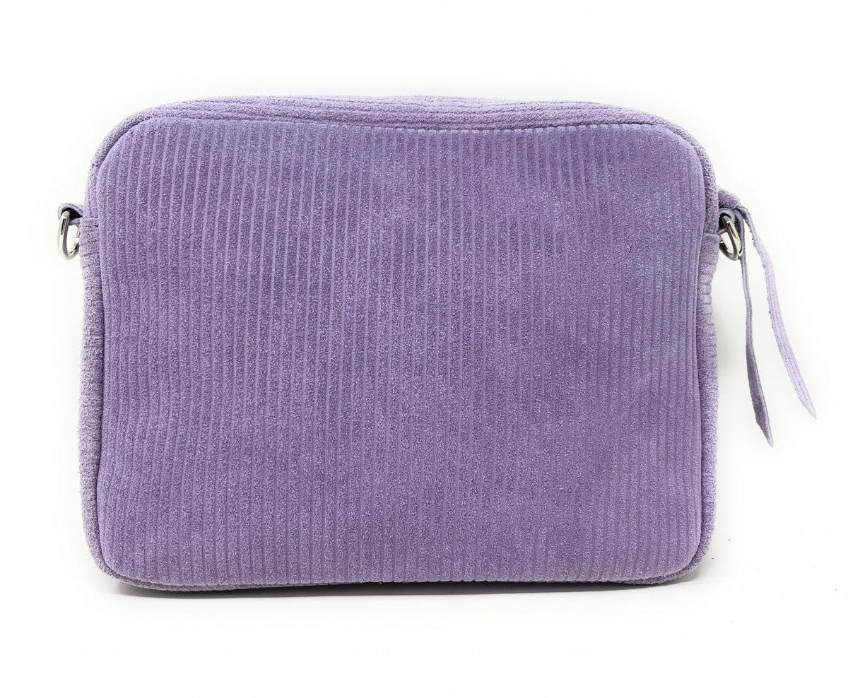 Sac à bandoulière en croûte de cuir SILVER STAR Lilas