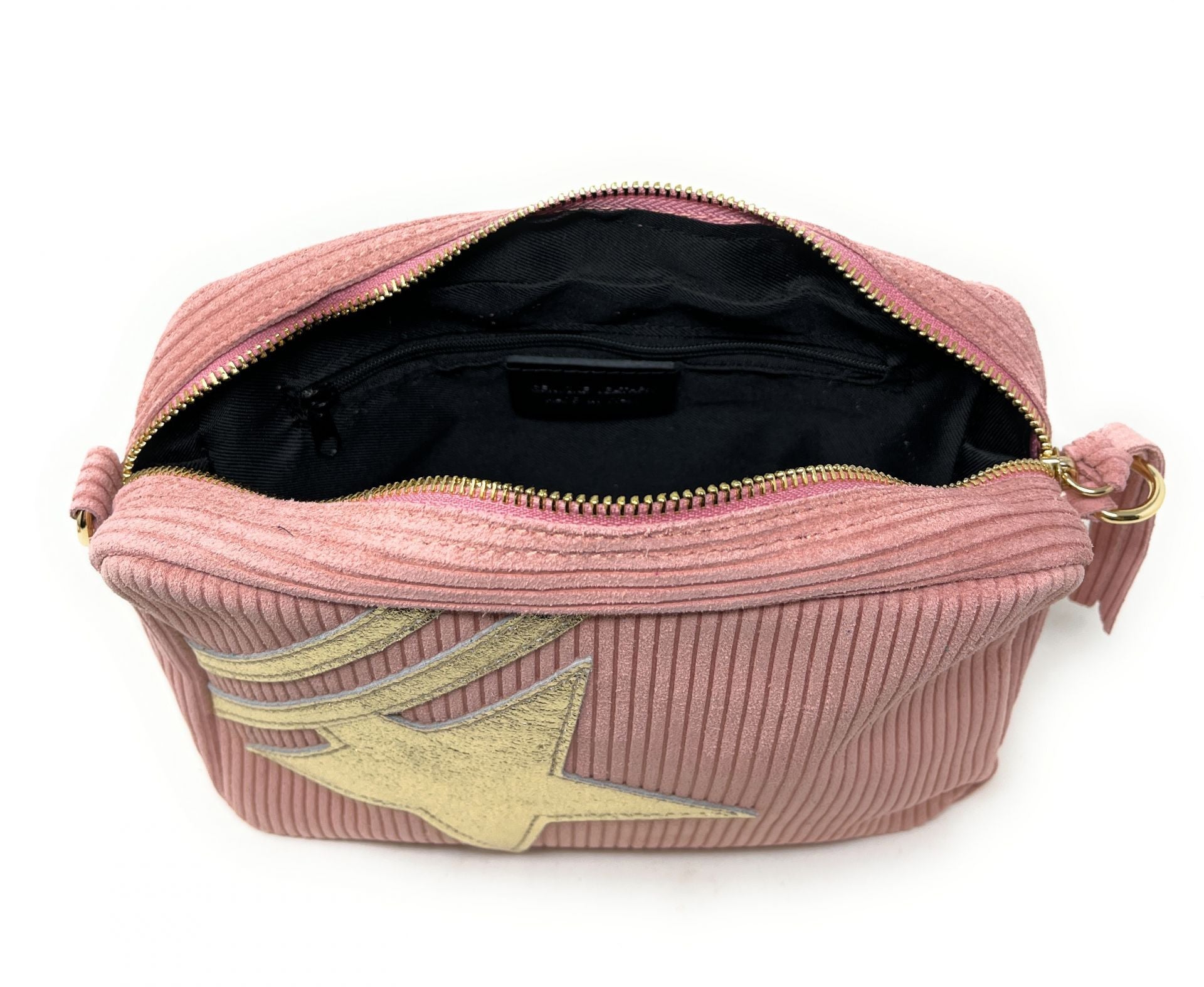 Sac à bandoulière en croûte de cuir SILVER STAR Rose nude