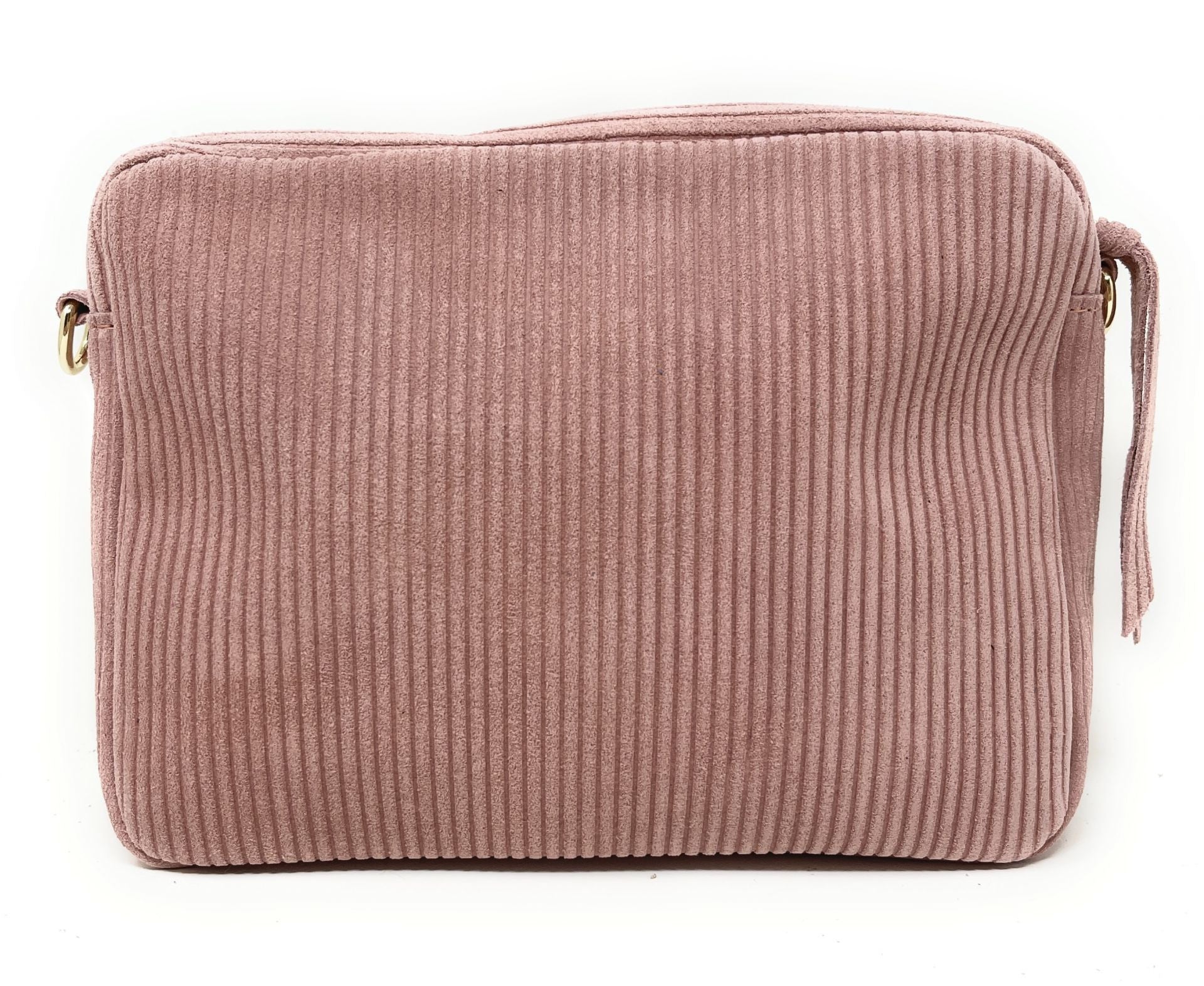 Sac à bandoulière en croûte de cuir SILVER STAR Rose nude