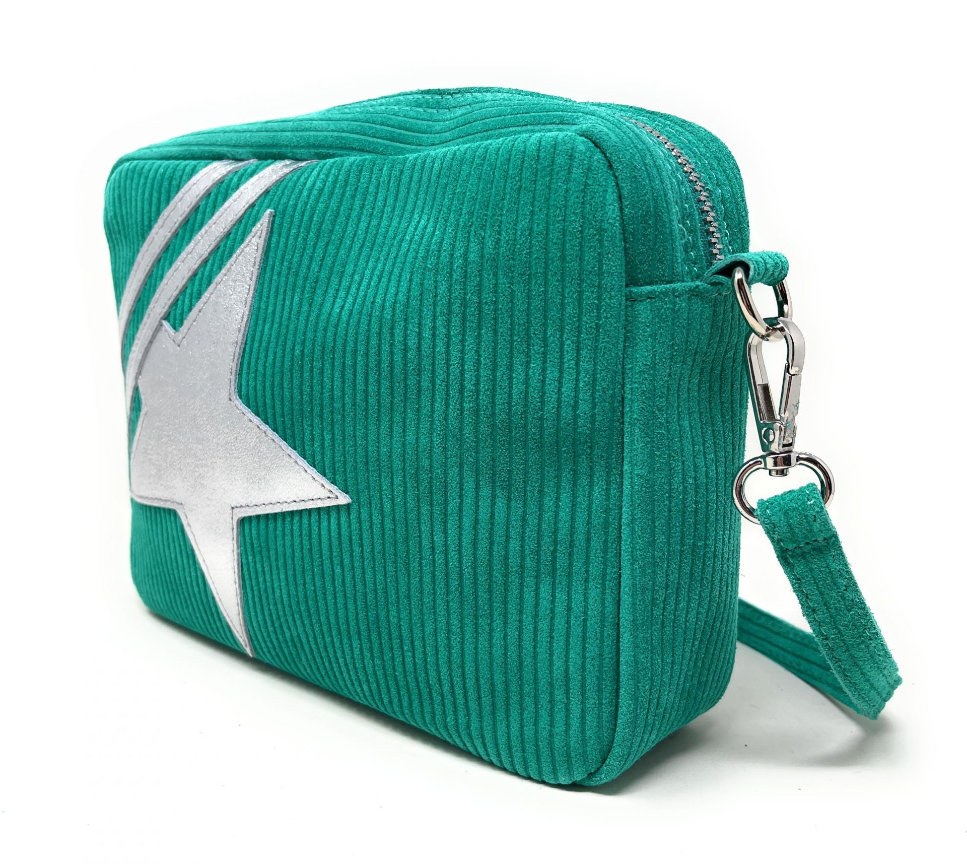 Sac à bandoulière en croûte de cuir SILVER STAR Vert menthe