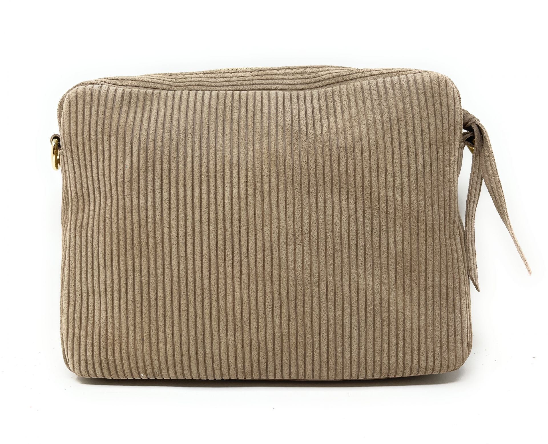 Sac à bandoulière en croûte de cuir SILVER STAR Taupe