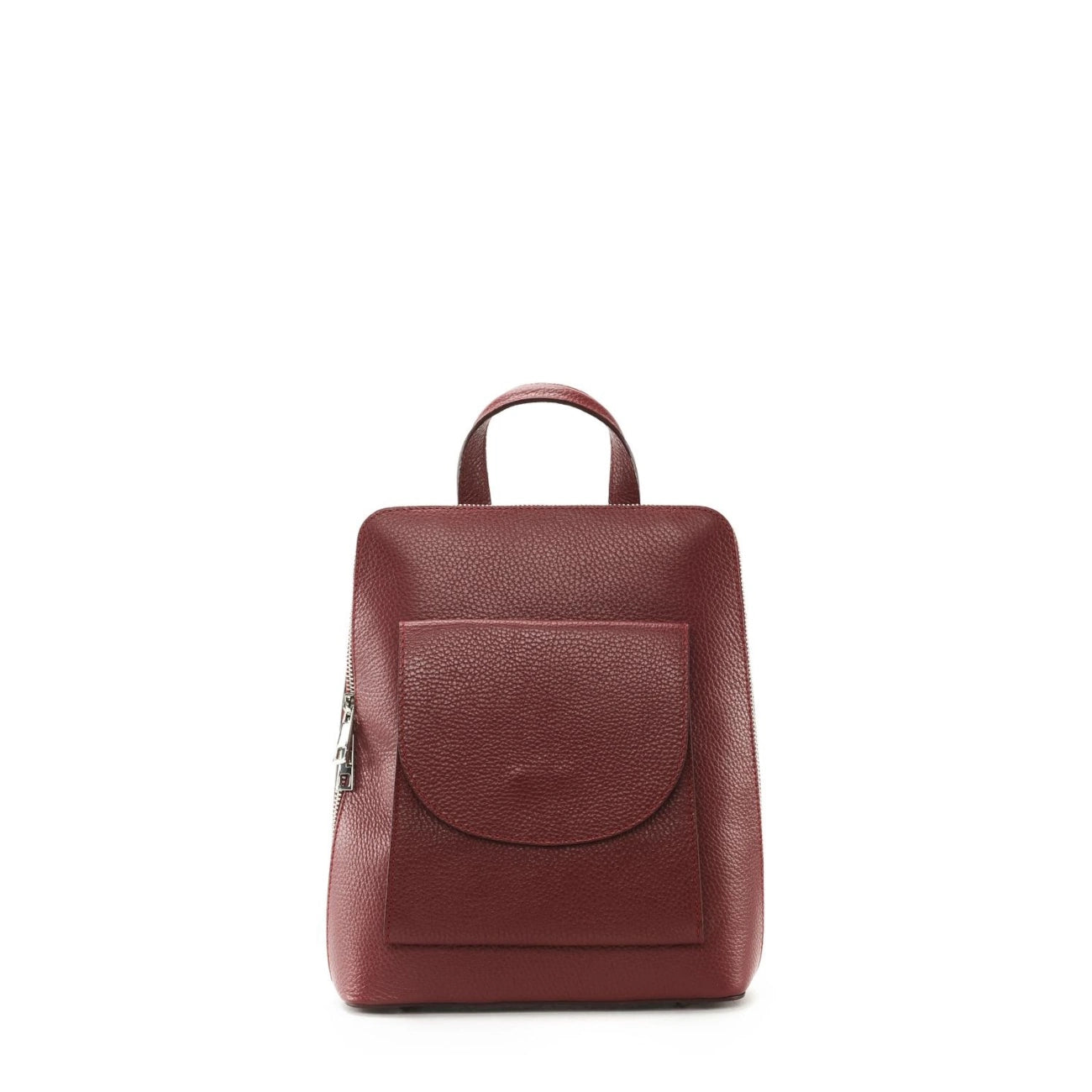 Mochila de cuero de grano HAILEY Burdeos rojo