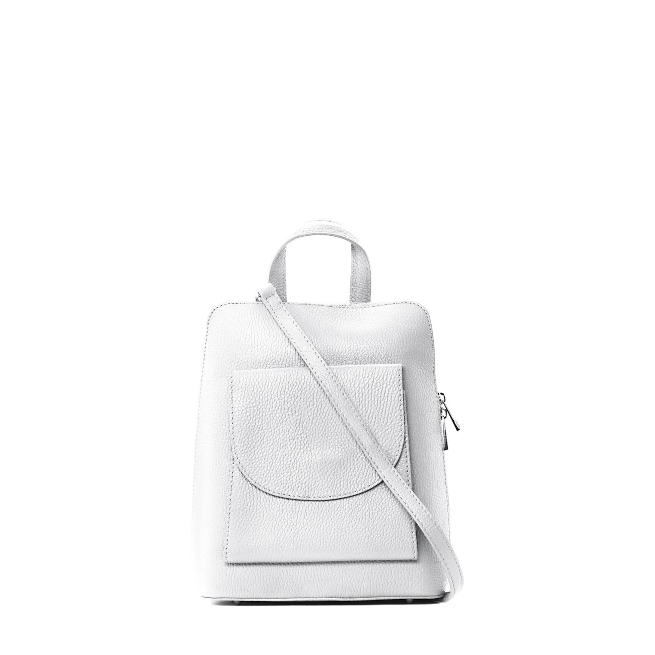 Sac à dos en cuir grainé HAILEY Gris clair