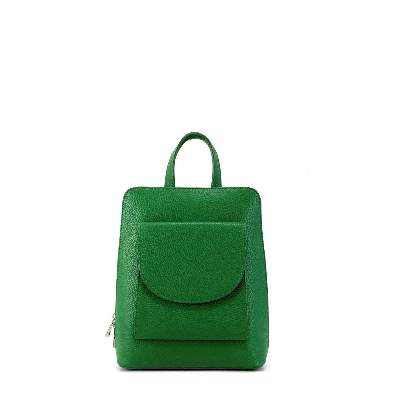 Mochila de cuero de grano HAILEY Verde inglés