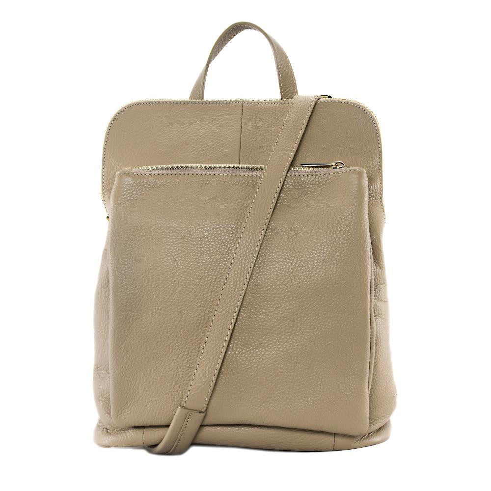 Sac à dos en cuir grainé CORFOU Taupe