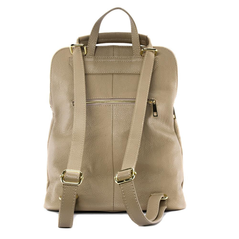 Sac à dos en cuir grainé CORFOU Taupe