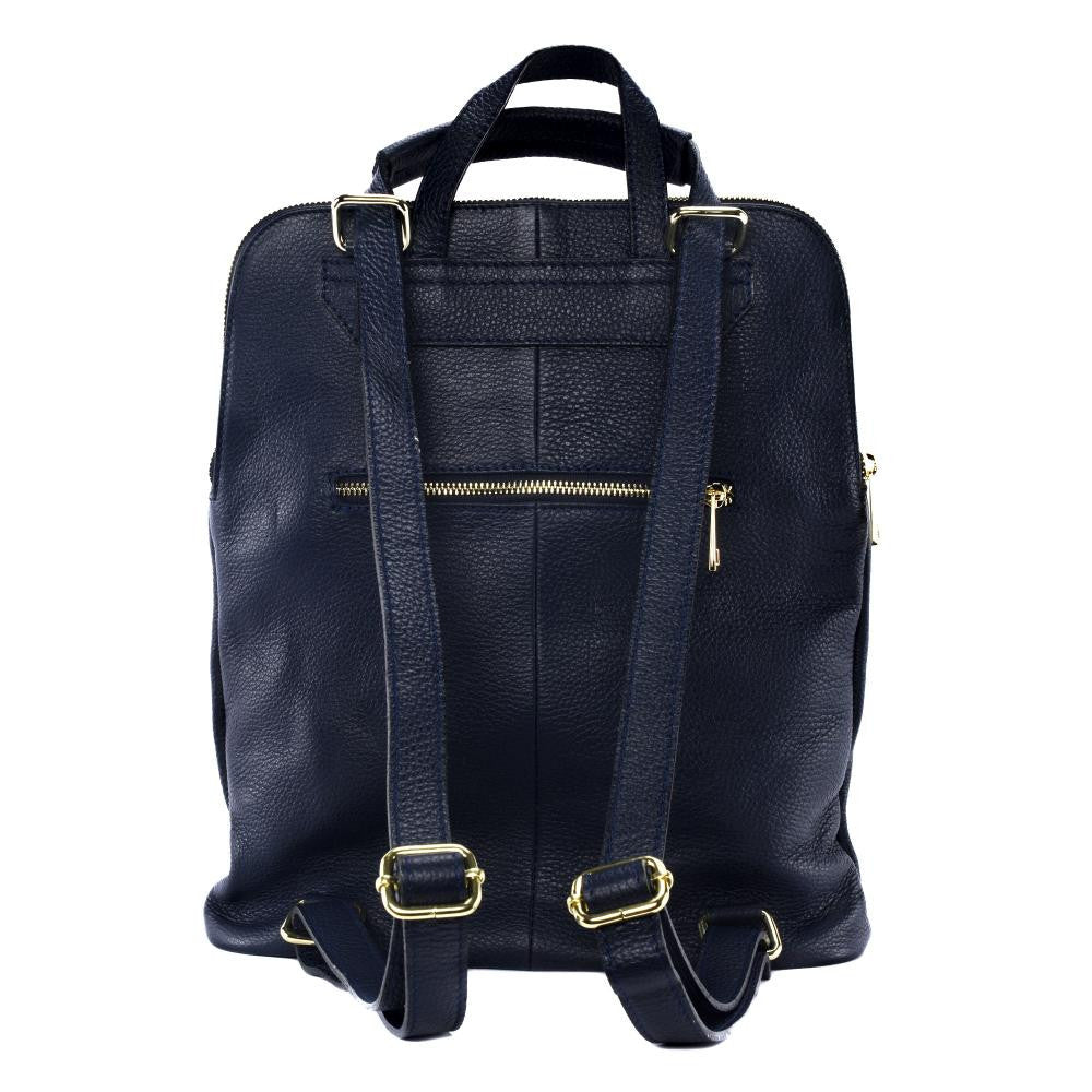 Sac à dos en cuir grainé CORFOU Bleu marine