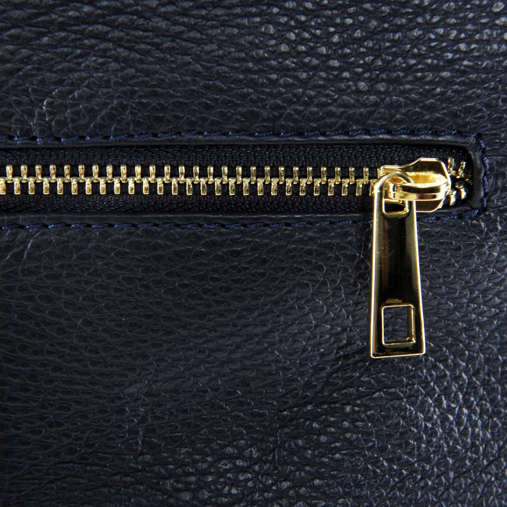 Sac à dos en cuir grainé CORFOU Bleu marine
