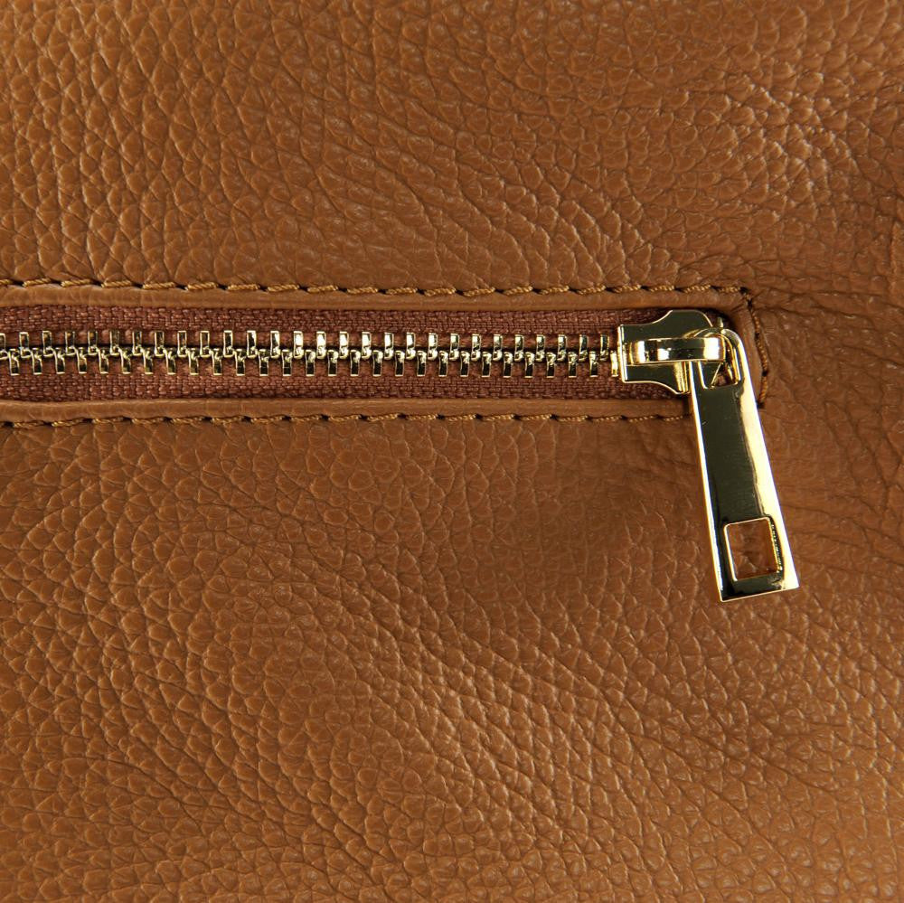 Sac à dos en cuir grainé CORFOU Cognac