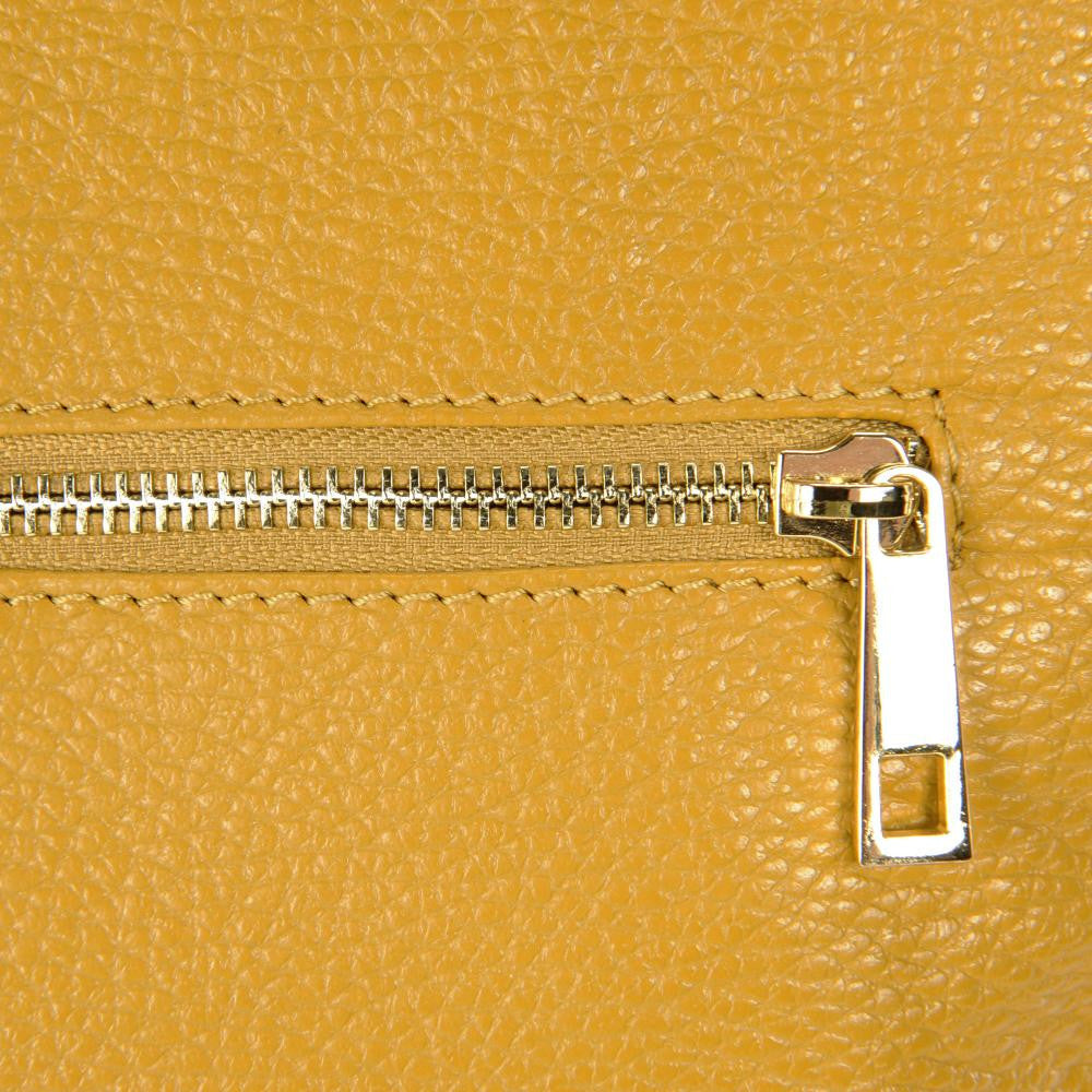 Sac à dos en cuir grainé CORFOU Jaune tournesol