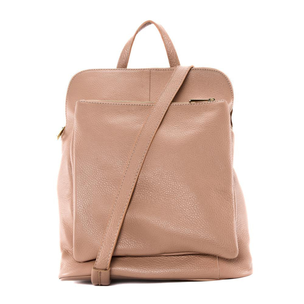 Sac à dos en cuir grainé CORFOU Rose intense