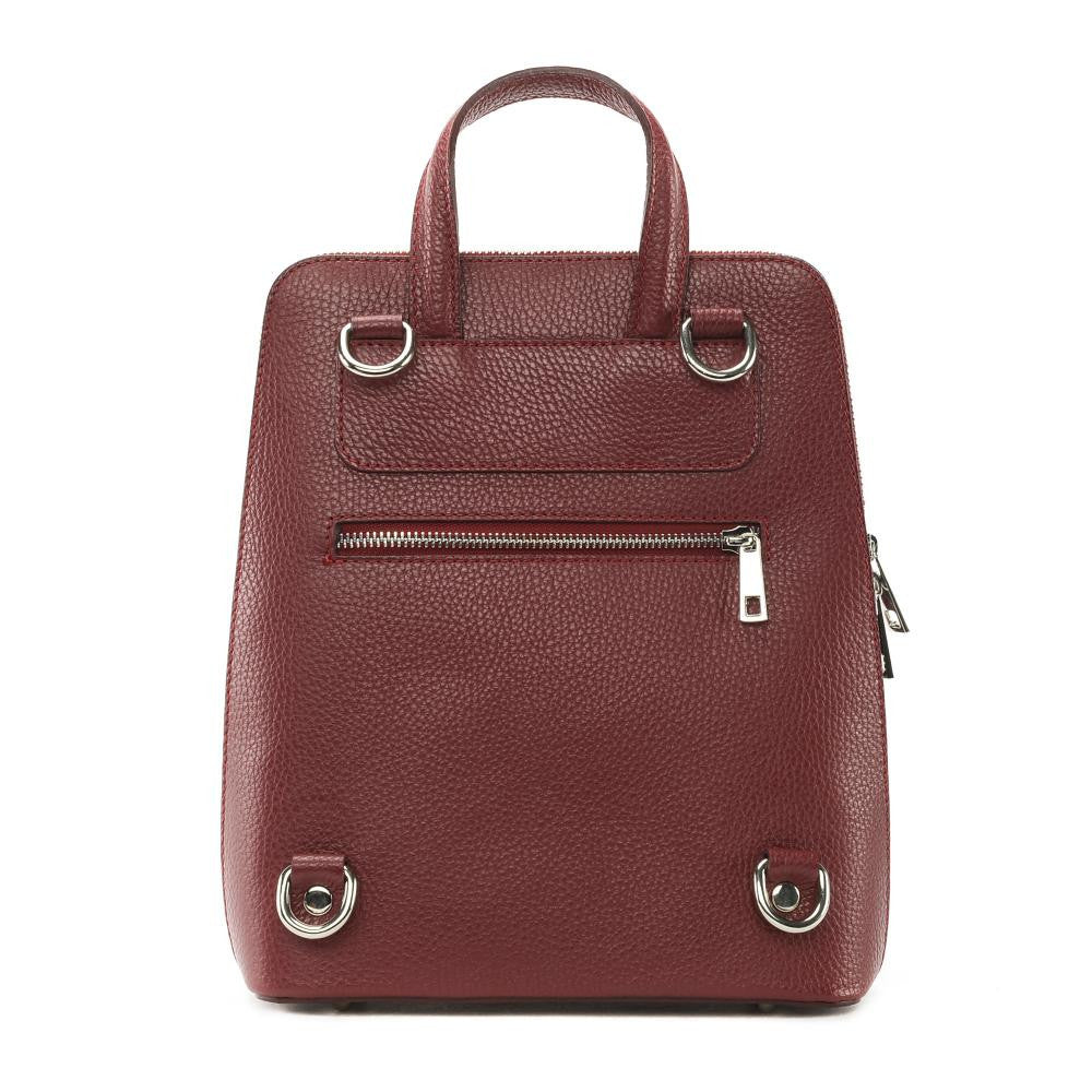Sac à dos en cuir grainé HAILEY Rouge bordeaux