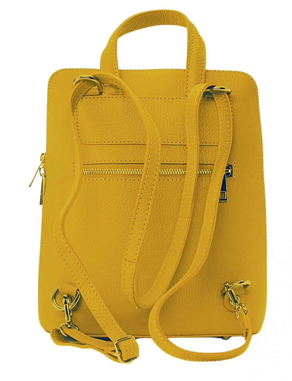 Sac à dos en cuir grainé HAILEY Safran