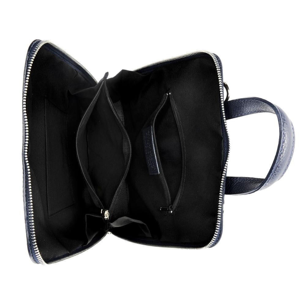 Sac à dos en cuir grainé HAILEY Bleu marine