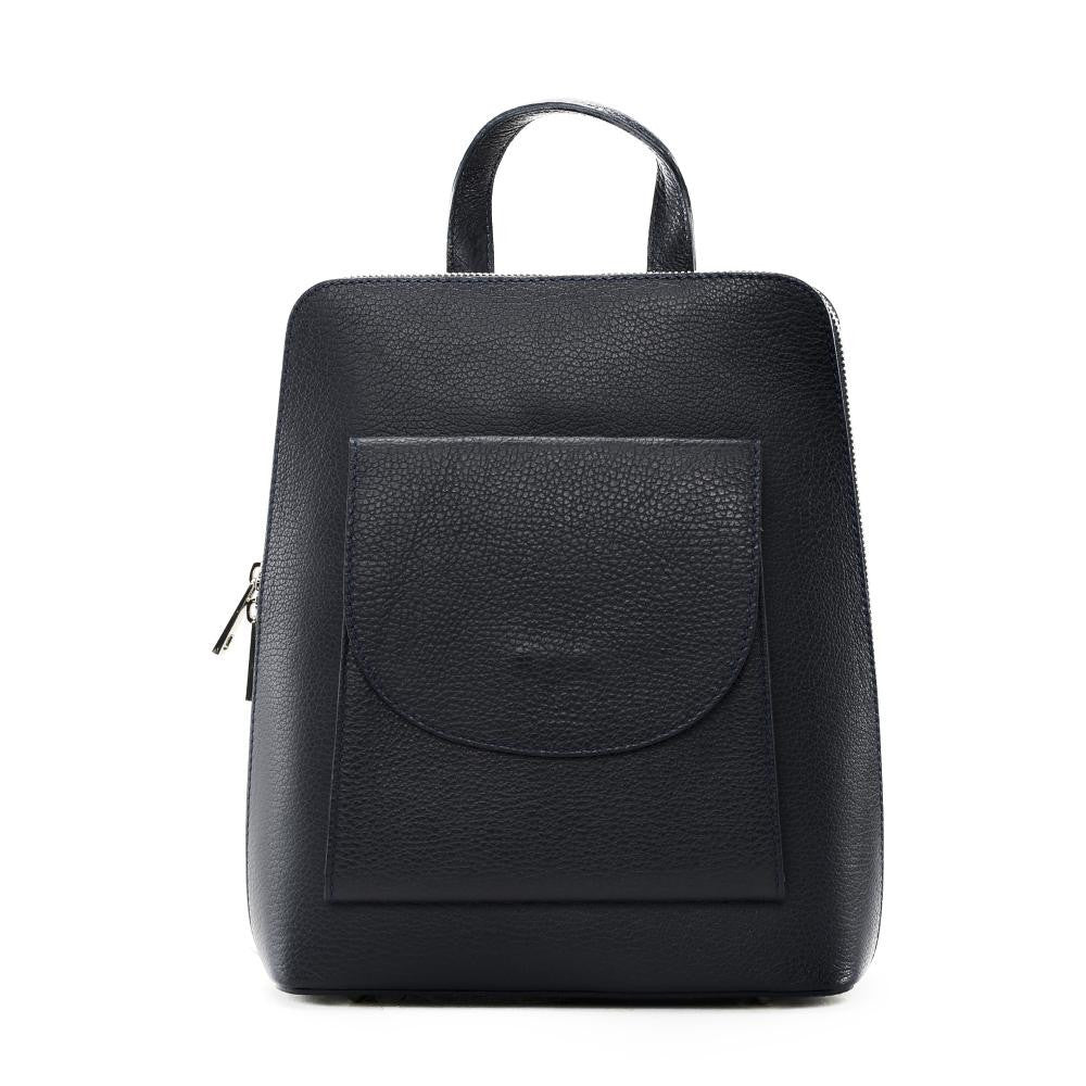 Sac à dos en cuir grainé HAILEY Bleu marine