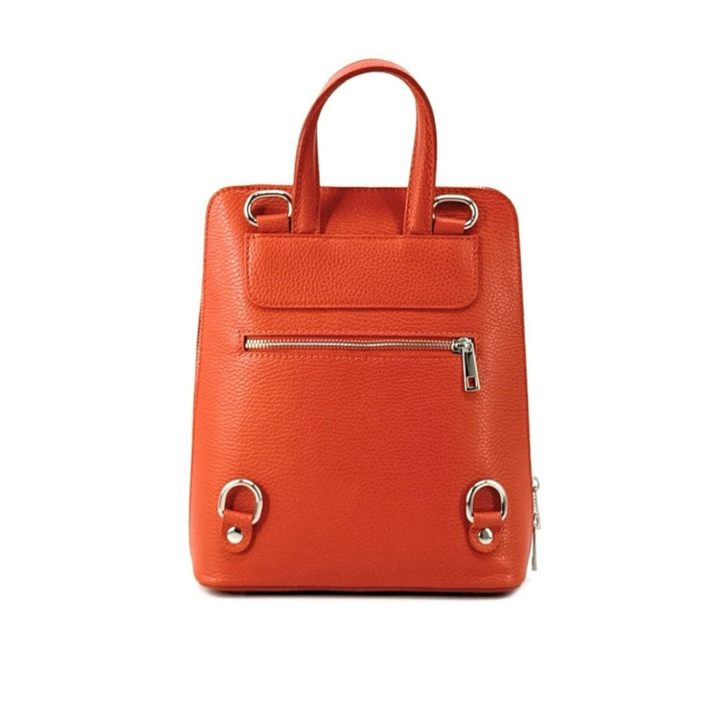 Sac à dos en cuir grainé HAILEY Orange