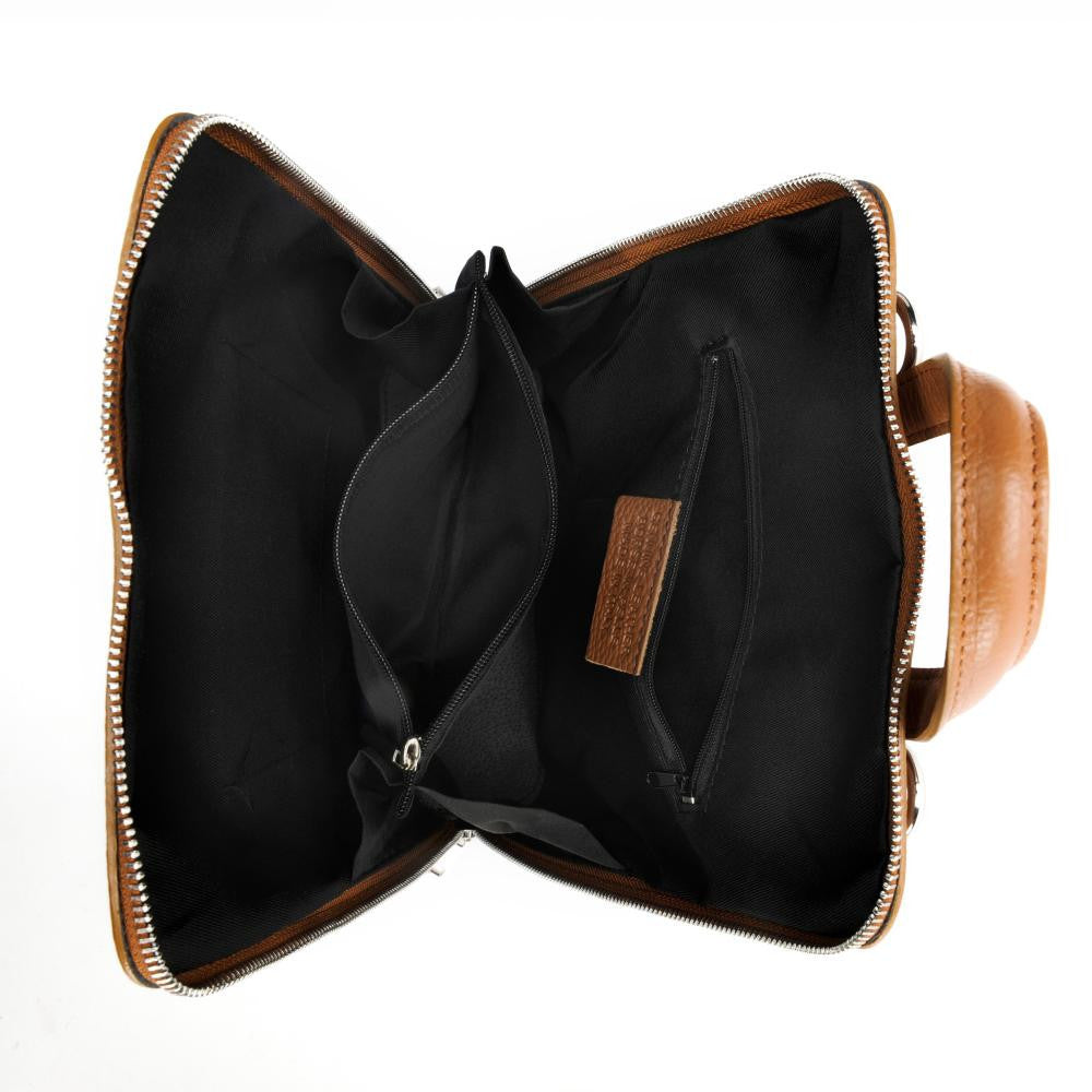 Sac à dos en cuir grainé HAILEY Cognac