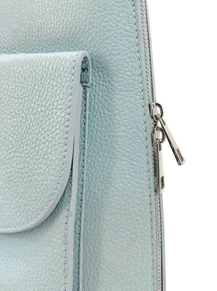 Sac à dos en cuir grainé HAILEY Bleu pastel