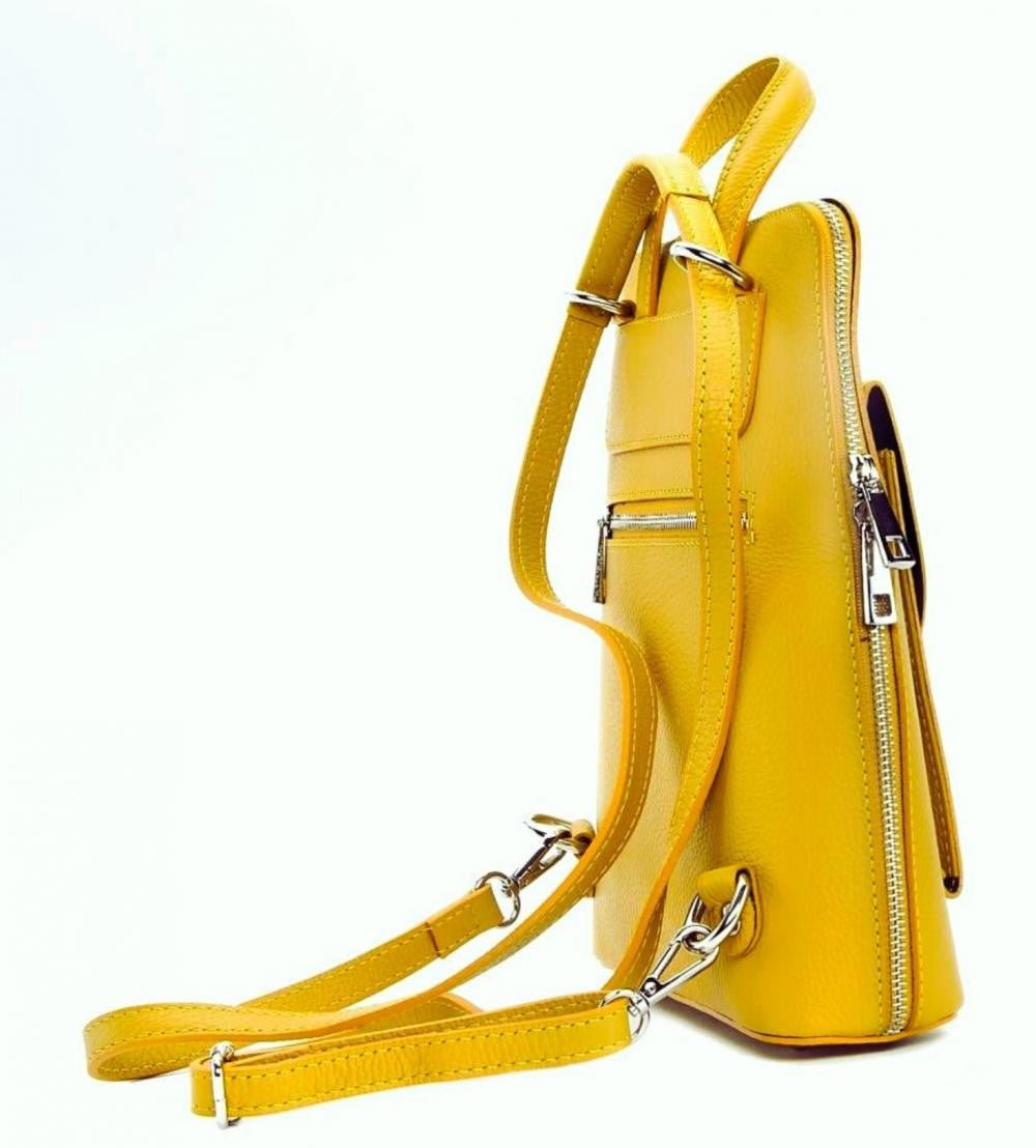Sac à dos en cuir grainé HAILEY Safran