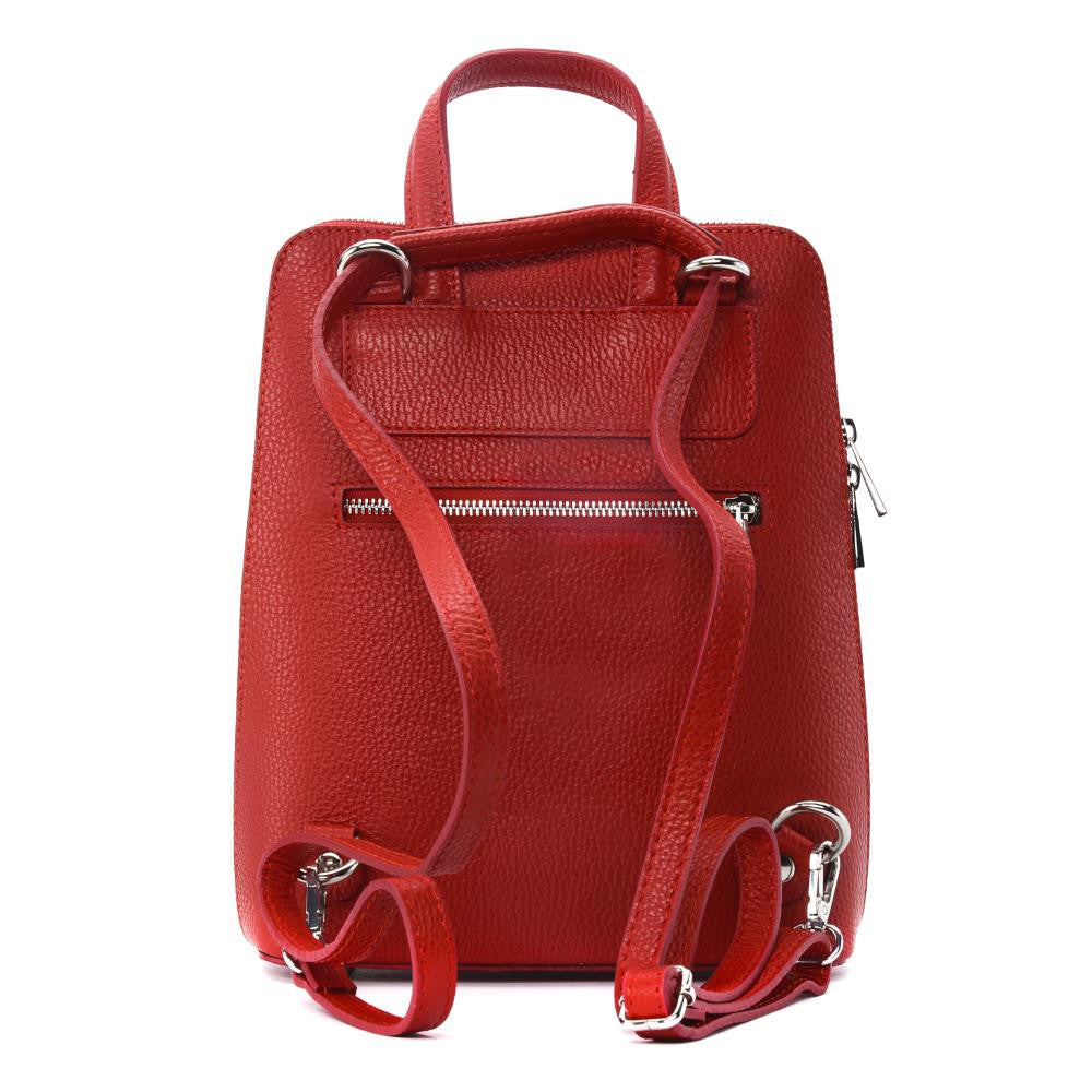 Sac à dos en cuir grainé HAILEY Rouge garance
