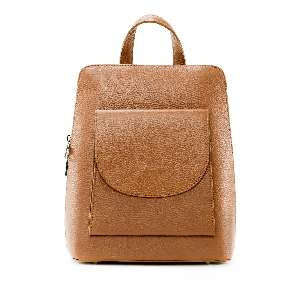 Sac à dos en cuir grainé HAILEY Cognac