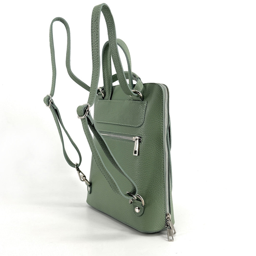 Sac à dos en cuir grainé HAILEY Vert pastel
