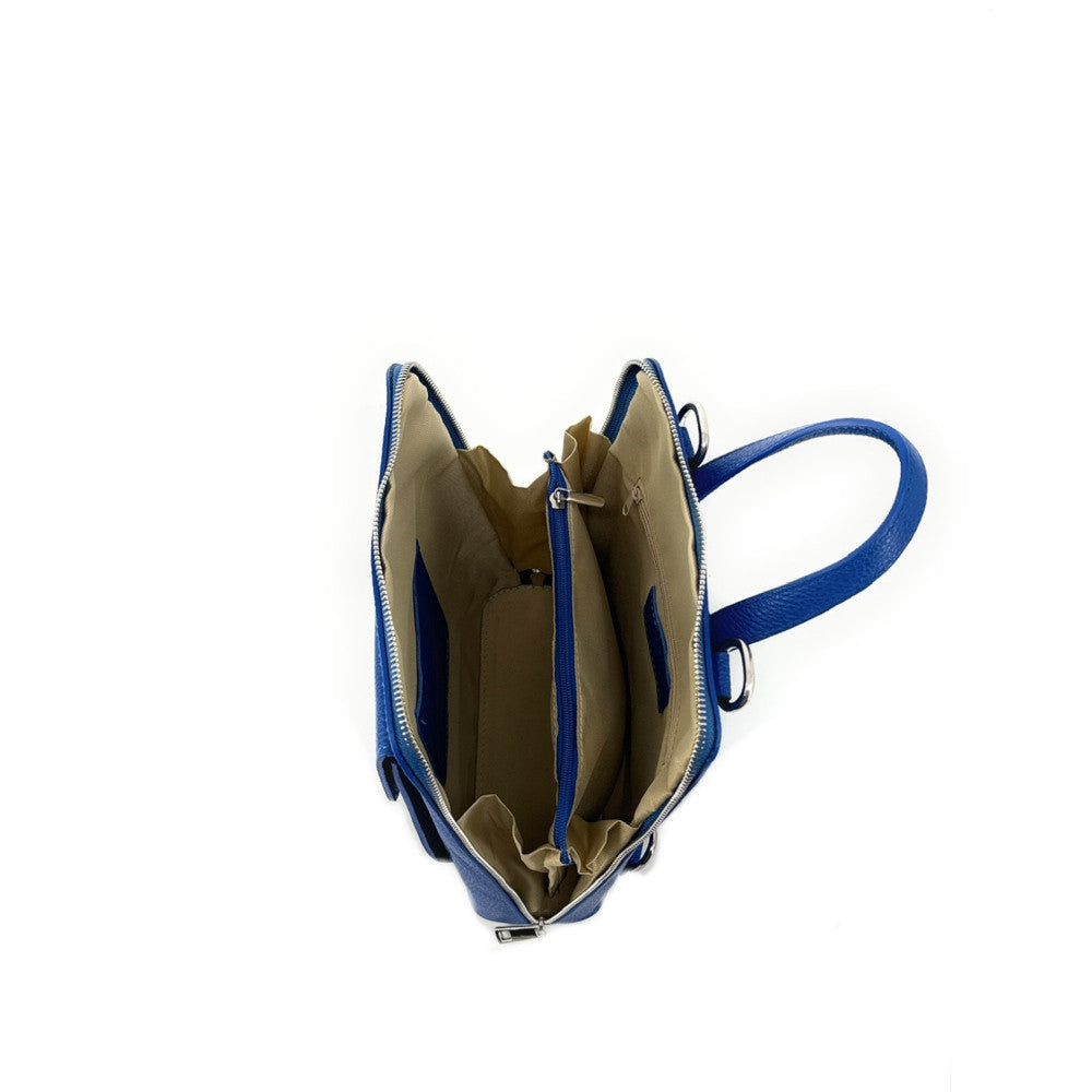 Sac à dos en cuir grainé HAILEY Bleu roi