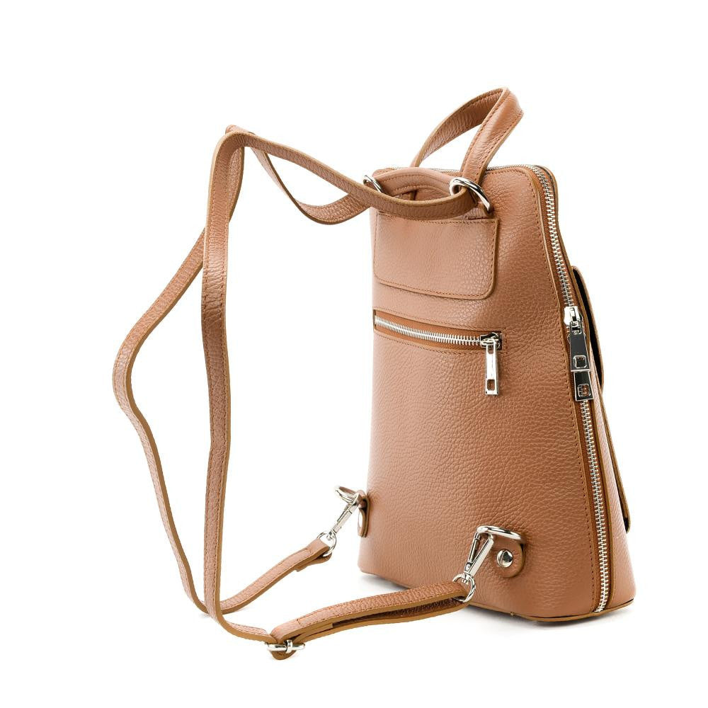 Sac à dos en cuir grainé HAILEY Cognac
