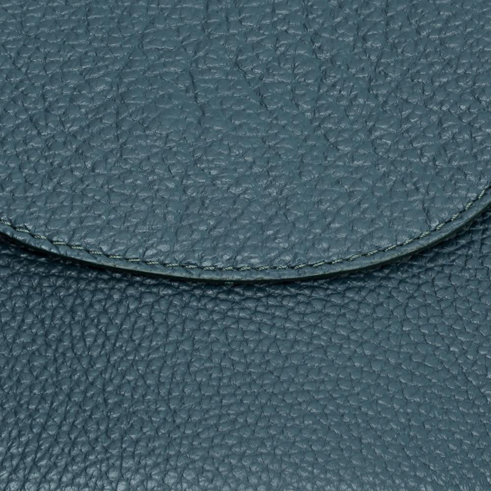 Sac à dos en cuir grainé HAILEY Bleu vert canard