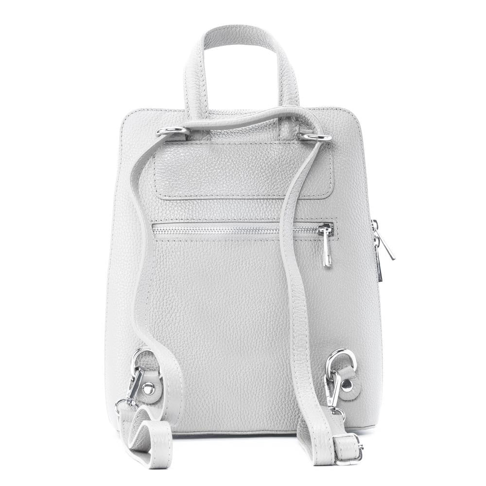 Sac à dos en cuir grainé HAILEY Gris clair