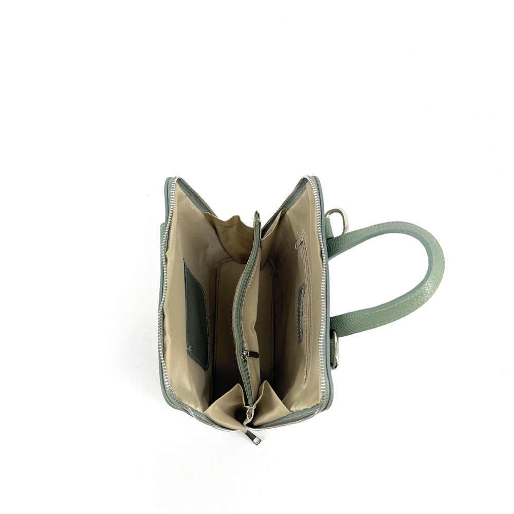 Sac à dos en cuir grainé HAILEY Vert pastel