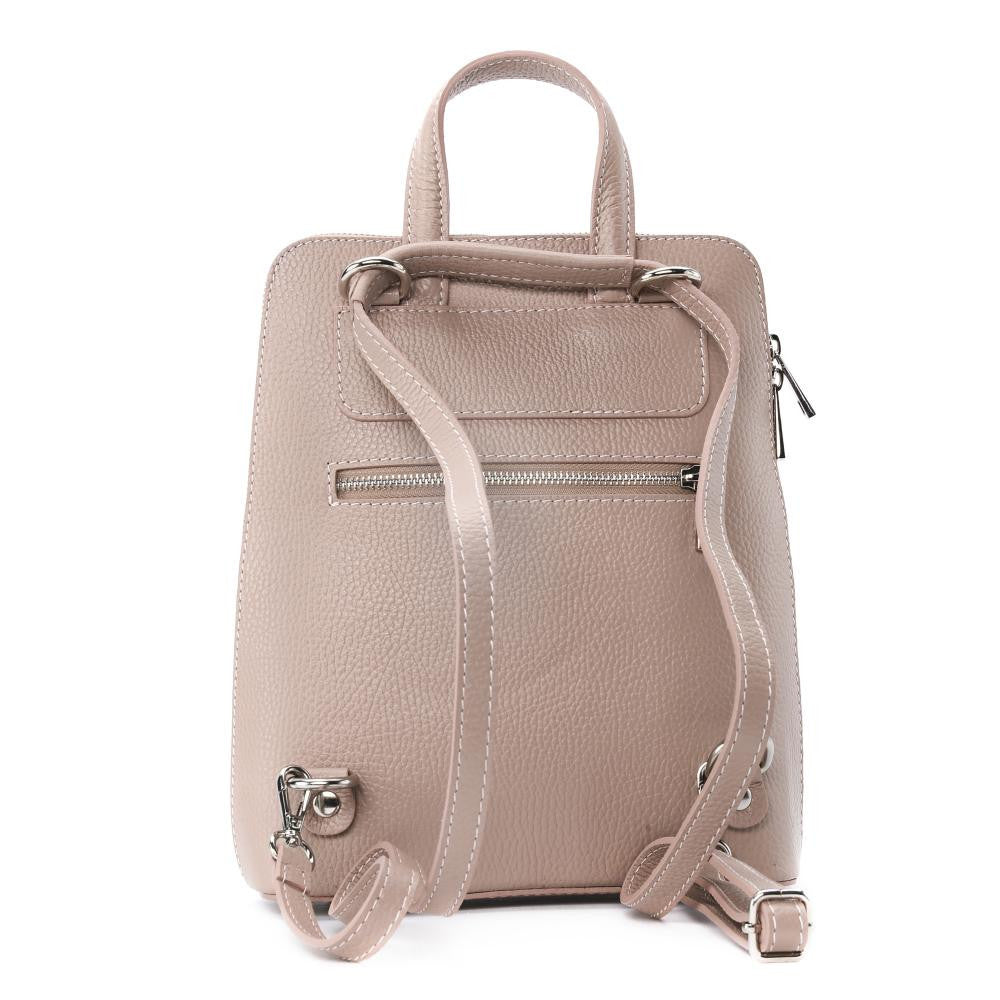 Sac à dos en cuir grainé HAILEY Rose nude