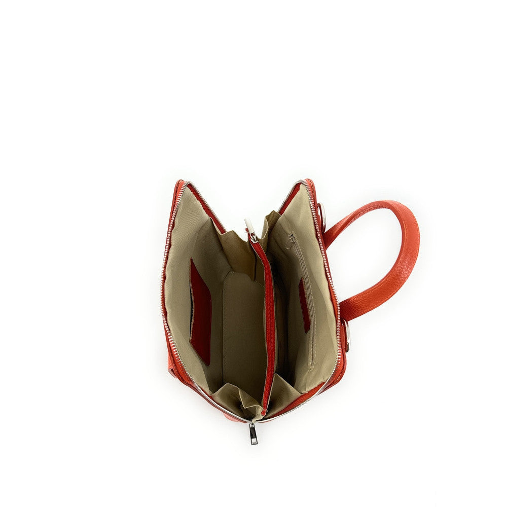 Sac à dos en cuir grainé HAILEY Orange