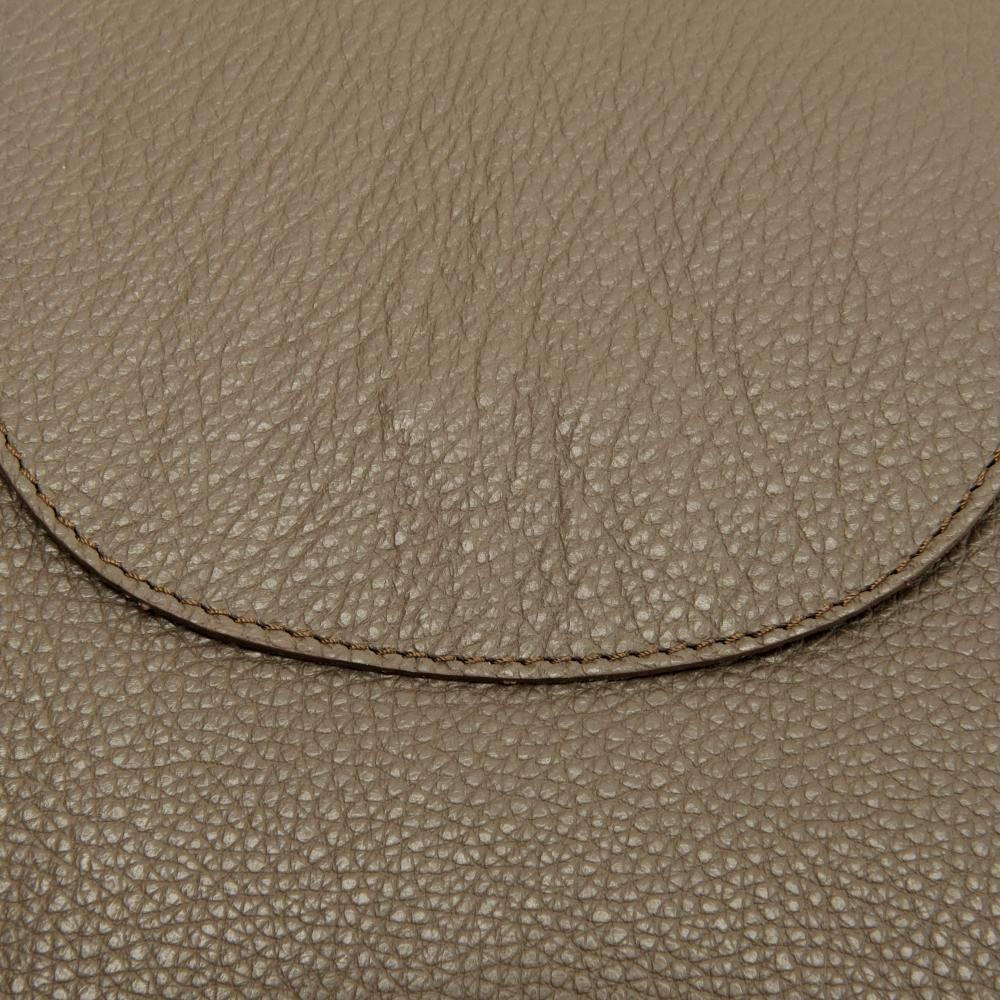 Sac à dos en cuir grainé HAILEY Taupe foncé