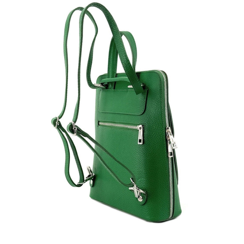 Sac à dos en cuir grainé HAILEY Vert anglais