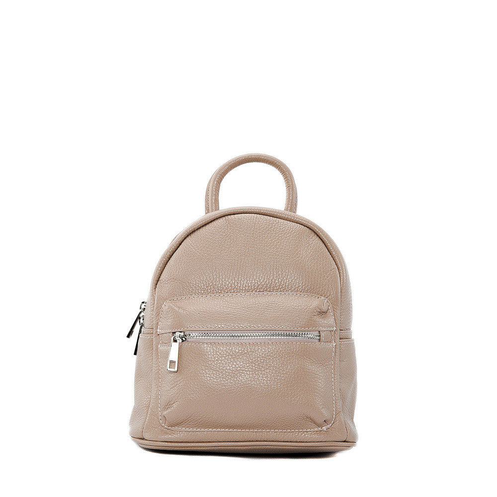 Sac à dos en cuir grainé LITTLE KYOTO Rose nude