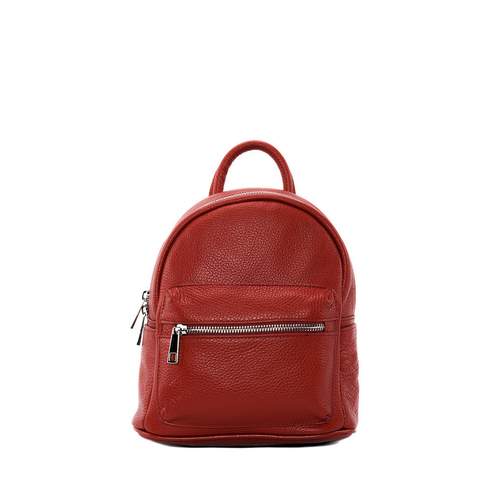 Sac à dos en cuir grainé LITTLE KYOTO Rouge garance