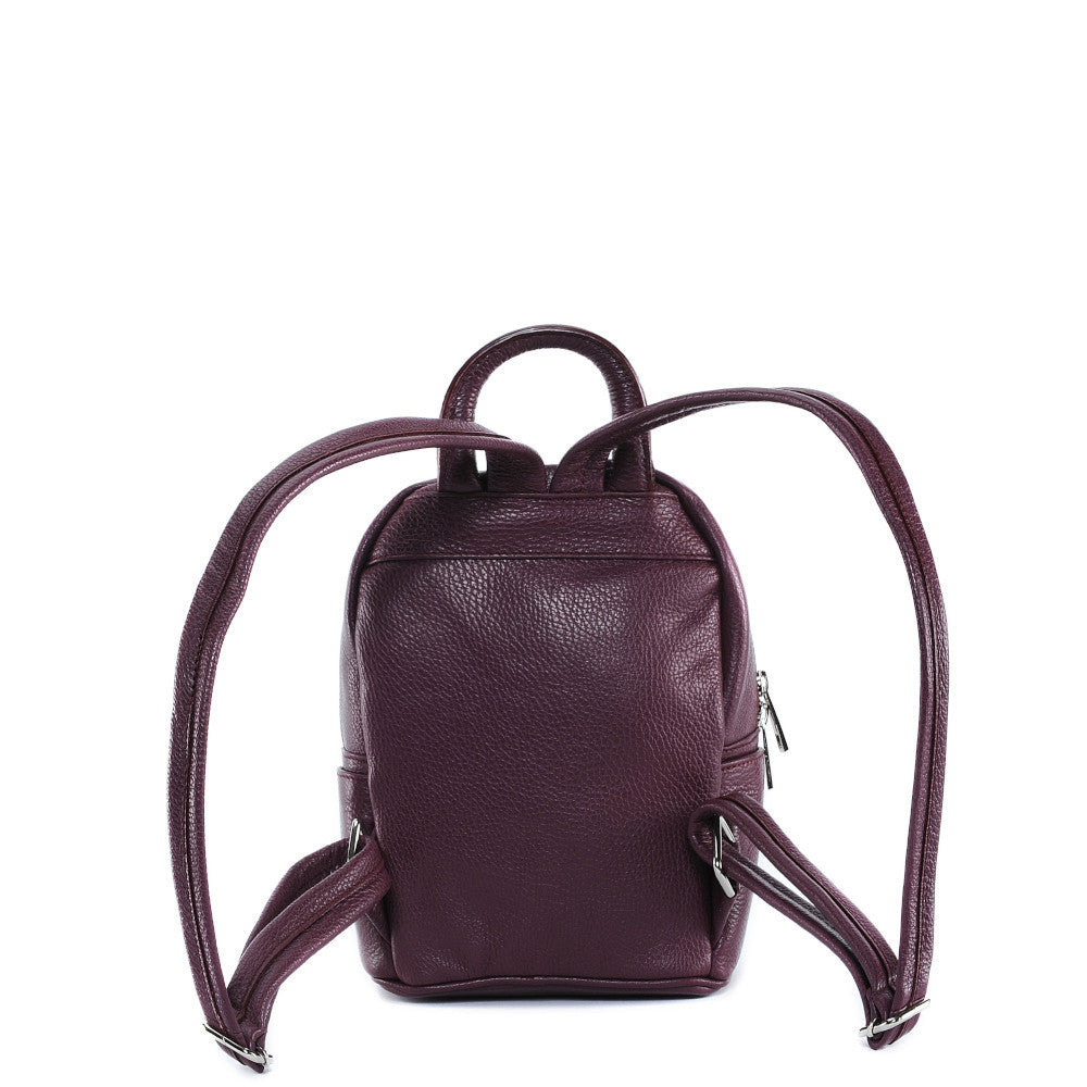 Sac à dos en cuir grainé LITTLE KYOTO Prune