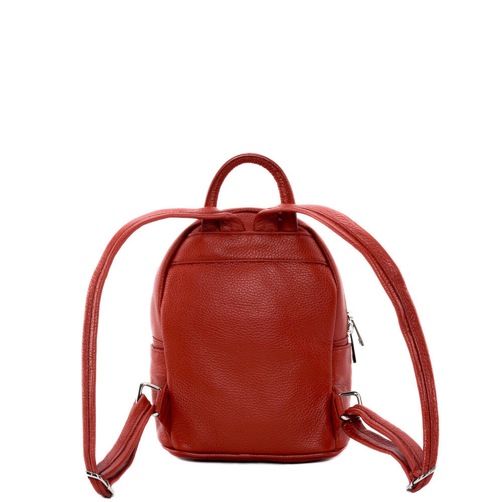 Sac à dos en cuir grainé LITTLE KYOTO Rouge garance