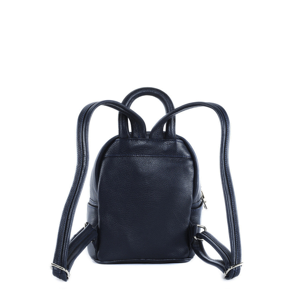 Sac à dos en cuir grainé LITTLE KYOTO Bleu marine