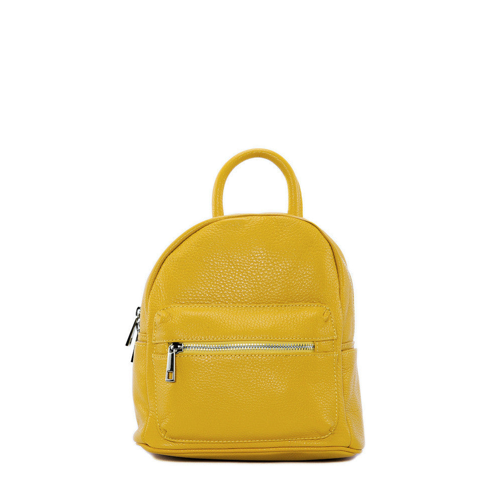 Sac à dos en cuir grainé LITTLE KYOTO Jaune tournesol