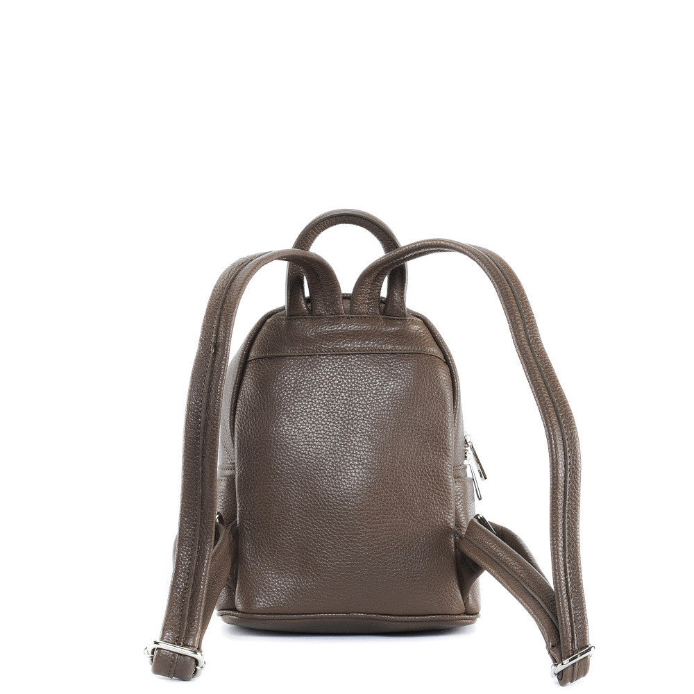 Sac à dos en cuir grainé LITTLE KYOTO Taupe foncé