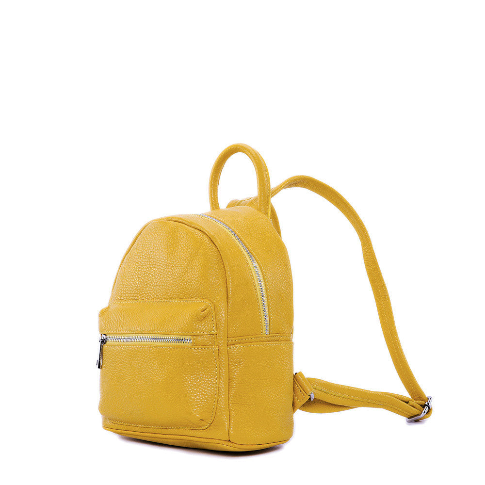 Sac à dos en cuir grainé LITTLE KYOTO Jaune tournesol