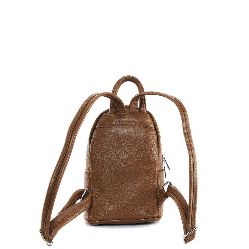 Sac à dos en cuir grainé LITTLE KYOTO Camel foncé