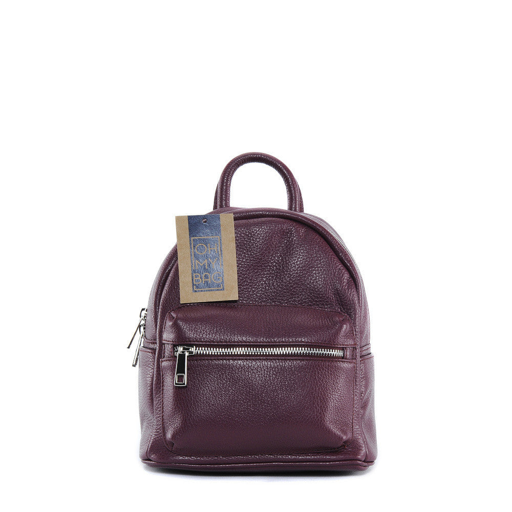 Sac à dos en cuir grainé LITTLE KYOTO Prune